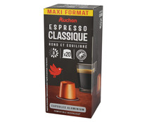 Café molido de tueste natural Espresso Classico, intensidad 8, en cápsulas PRODUCTO ALCAMPO 20 uds. 104 g.