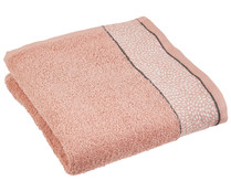 Toalla de ducha sostenible, 80% algodón 20% poliéster reciclado, densidad de 450g/m², color rosa, ACTUEL.