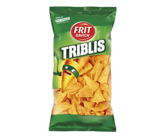 Snack de conos de maíz con sabor a bacon y queso FRIT RAVICH TRIBLIS bolsa de 110 g. Snack de conos de maíz con sabor a bacon y queso FRIT RAVICH TRIBLIS bolsa de 110 g.