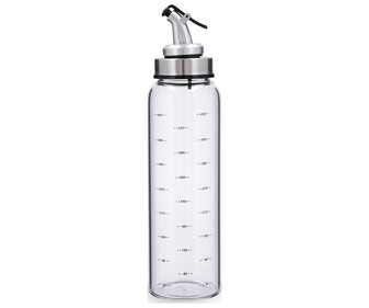 Aceitera de vidrio con unidades de medida, 0,3 litros, Ebano QUID. Aceitera de vidrio con unidades de medida, 0,3 litros, Ebano QUID.