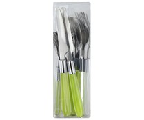 Set de 16 cubiertos con mango de plástico color verde TABERSEO.