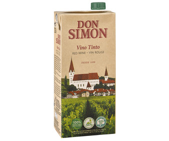Vino tinto de mesa DON SIMON brik 1 l. Vino tinto de mesa DON SIMON brik 1 l.
