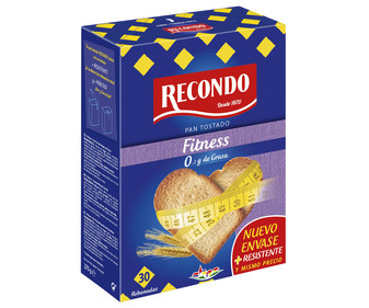 Pan tostado con vitaminas y fibra bajo contenido en grasas RECONDO 270 gr, Pan tostado con vitaminas y fibra bajo contenido en grasas RECONDO 270 gr,
