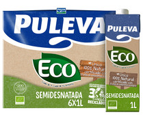 Leche semidesnatada de vacas con alimentación ecológica PULEVA Eco 6 x 1 l.