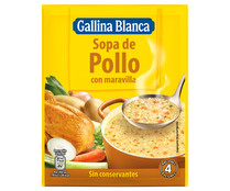 Sopa de pollo con maravilla GALLINA BLANCA sobre de 85 g.