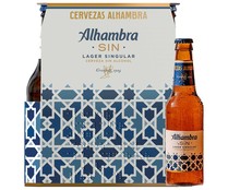 Cerveza sin alcohol ALHAMBRA SIN LAGER SINGULAR pack de 6 uds x 25 cl.