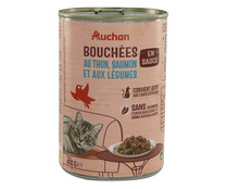 Bocaditos en salsa de atún y salmón para gatos esterilizados PRODUCTO ALCAMPO 400 g.