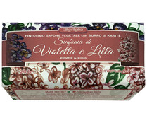 Pastilla de jabón para tocador con aroma a violetas y lilas ITERITALIA 200 g.