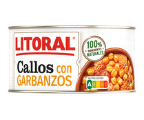 Callos con garbanzos LITORAL lata de 380 g.