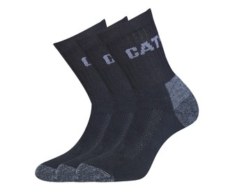 Pack de 3 pares de calcetínes CAT, color negro/gris, talla 41/45. Pack de 3 pares de calcetínes CAT, color negro/gris, talla 41/45.