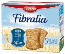 Galletas 5 cereales con fibra de salvado de trigo CUÉTARA FRIBALIA caja 500 g.