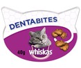 Snacks para gatos de pollo y queso, ayuda a reducir la formación de sarro WHISKAS DENTABITES 60 g.