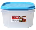 Recipiente cuadrado de plástico con tapa para alimentos, 0.6l. TATAY.