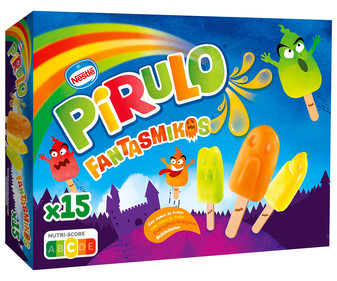 Mini polos sin gluten, con formas de fantasmas de diferentes sabores y colores PIRULO Fantasmikos 15 x 15 ml.