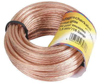 Cable altavoz HAMA de 1,5mmx2, 10 metros, transparente. Cable altavoz HAMA de 1,5mmx2, 10 metros, transparente.