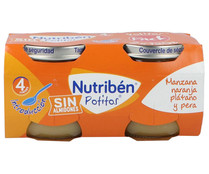 Potitos® de fruta (manzana, plátano, naranja y pera) a partir de 4 meses NUTRIBÉN Introducción 2 x 120 g.