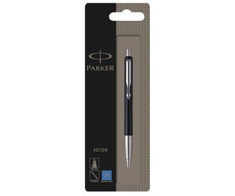Bolígrafo tipo roller, punta retráctil de grosor medio y tinta líquida color azul PARKER Vector 1. Bolígrafo tipo roller, punta retráctil de grosor medio y tinta líquida color azul PARKER Vector 1.
