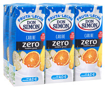 Leche con zumo de frutas caribeñas y 0% materia grasa DON SIMON Funciona max 6 x 200 ml.
