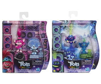Pack de 2 minifiguras con accesorio TROLLS World Tour. Pack de 2 minifiguras con accesorio TROLLS World Tour.