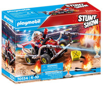 Playset Kart bombero con 47 piezas, incluye 1 figura y accesorios, StuntShow PLAYMOBIL 70554.