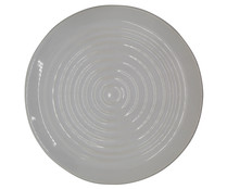 Plato llano de loza con efecto espiral en relieve, 26 cm, ACTUEL.