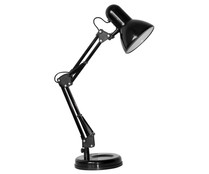 Flexo modelo Arquitec color negro con tres puntos de articulación para escritorio, casquillo E27 (grueso) y máximo 40W, bombilla no incluida, LUMSEVI.