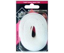 Velcro autoadhesivo para coser, 75cm, color blanco, STYLE.