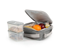 Bolsa portaalimentos con 2 recipientes de plástico de 370 ml de capacidad, ACTUEL.
