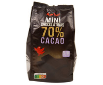 Mini chocolatinas de chocolate negro 70% PRODUCTO ALCAMPO 200 g.