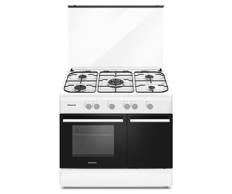 Cocina independiente a gas butano TAURUS CIG5FWHM 5 fuegos. H: 85cm, A: 90cm, F: 60cm.