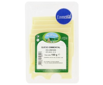 Queso en lonchas emmental 150 gramos Queso en lonchas emmental 150 gramos