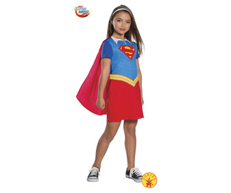 Disraz Super Hero Girl S con vestido y capa, 3-4 años DC CÓMICS. Disraz Super Hero Girl S con vestido y capa, 3-4 años DC CÓMICS.