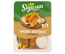 Fingers de origen 100% vegetal, empanados con semillas y con salsa gourmet incluida SOJASUN 6 uds.