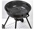 Barbacoa redonda con ruedas y tapa para carbón, 59x24x61cm. GARDENSTAR ALCAMPO.