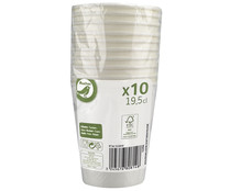 Set de 10 vasos de cartón blanco, 0,18 litros, ACTUEL.