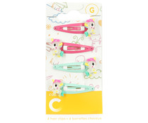 Pinza rectangular para cabello con diseño infantil COSMIA 4 uds.