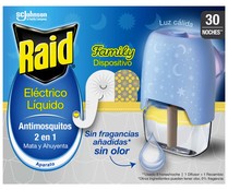 Antimosquitos enchufable sin olor con recambio RAID 30 noches.