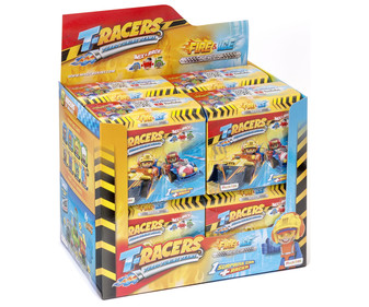 Set de coche en miniatura y figura Mix & Race T-RACERS. Set de coche en miniatura y figura Mix & Race T-RACERS.