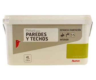 Bote 4l. de pintura acrílica verde mate con base de resina acrílica para paredes y techos PRODUCTO ALCAMPO. Bote 4l. de pintura acrílica verde mate con base de resina acrílica para paredes y techos PRODUCTO ALCAMPO.