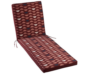 Cojín de jardín estampado color rojo para tumbonas, GARDEN STAR ALCAMPO. Cojín de jardín estampado color rojo para tumbonas, GARDEN STAR ALCAMPO.