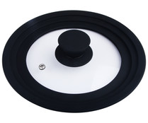 Tapa de cristal con borde de silicona para sartenes de 16 a 20 cm. ACTUEL.