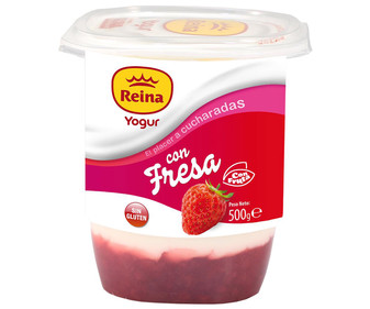 Yogur azucarado con fresas envase de 500 gramos Yogur azucarado con fresas envase de 500 gramos