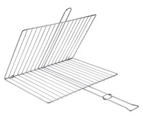 Parrilla rectangular doble de acero cromado para barbacoas, 40x29 cm GARDEN STAR ALCAMPO.