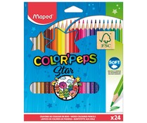 Pack de 24 lápices de colores luminosos, MAPED COLOR PEPS.