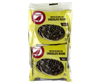 Tortitas de maíz con chocolate PRODUCTO ALCAMPO 100 g. Tortitas de maíz con chocolate PRODUCTO ALCAMPO 100 g.