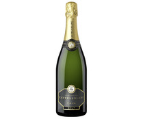 Cava brut elaborado según el método tradicional CASTELLBLANC botella de 75 cl.