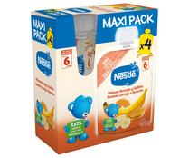 Bolsita de fruta (plátano y naranja) y galleta, a partir de 6 meses NESTLÉ 4 x 90 g.