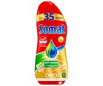 Detergente lavavajillas máquina gel anti grasa SOMAT 35 ds. 630 ml.