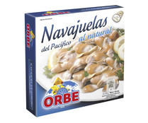 Navajuelas del Pacífico al natural ORBE lata de 63 g.