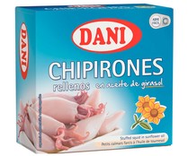Chipirones rellenos en aceite vegetal DANI lata de 96 g.
